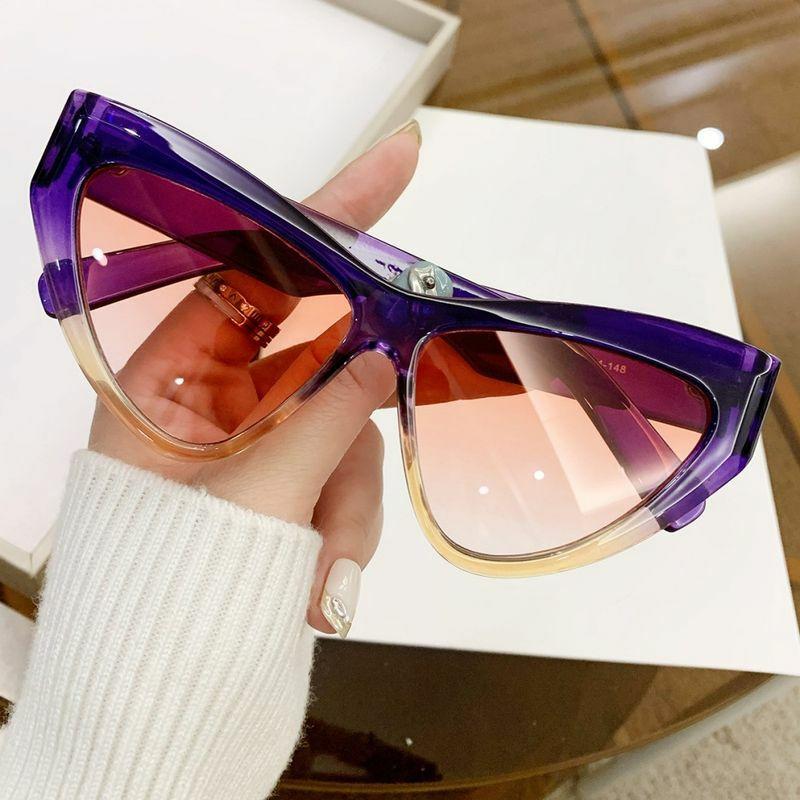 Women’s Sunglasses | Elegant Simple Style Color Block Pc Cat Eye Full Frame Sunglasses Glasses Women's Sunglasses