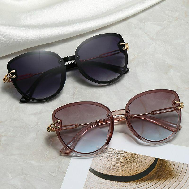 Women’s Sunglasses | ins style solid color ac oval frame frameless women’s sunglasses Glasses Women's Sunglasses