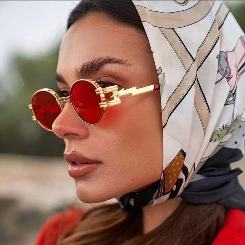 Women’s Sunglasses | retro color block ac round frame patchwork full frame women’s sunglasses Glasses Women's Sunglasses