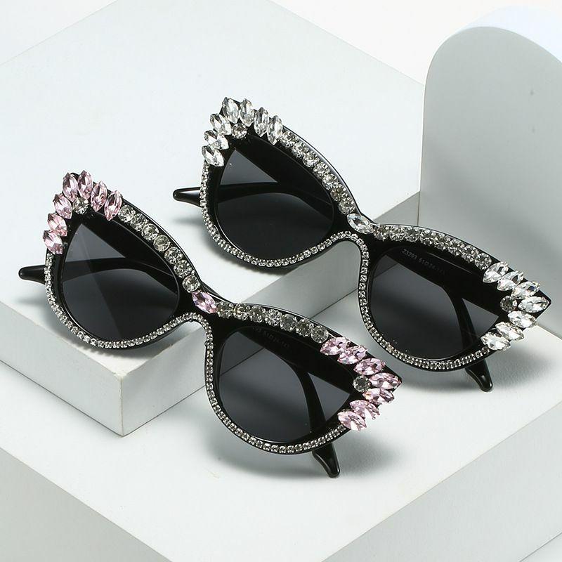 Women’s Sunglasses | fashion solid color ac cat eye diamond full frame women’s sunglasses Glasses Women's Sunglasses