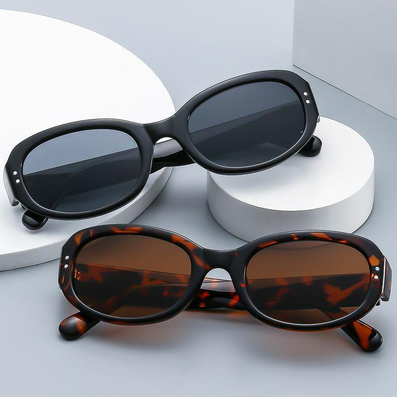 Women’s Sunglasses | ig style hip-hop solid color leopard pc oval frame full frame glasses Glasses Women's Sunglasses