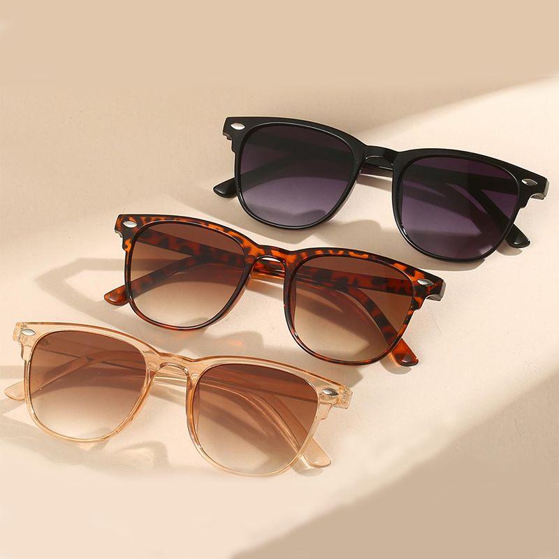 Women’s Sunglasses | simple style solid color leopard pc round frame full frame glasses Glasses Women's Sunglasses